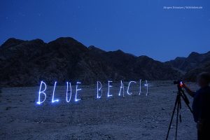 Blue Beach in Light Painting