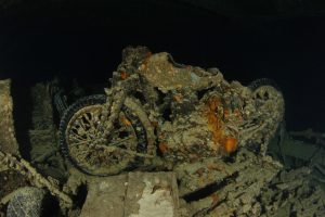 Motorbike inside the Thistlegorm (Photo: Juergen)